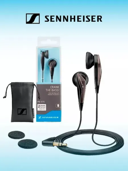 MX 375, черный, проводные наушники