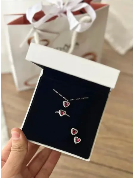 MOON jewellery Подарочный набор комплект Pandora красное сердце