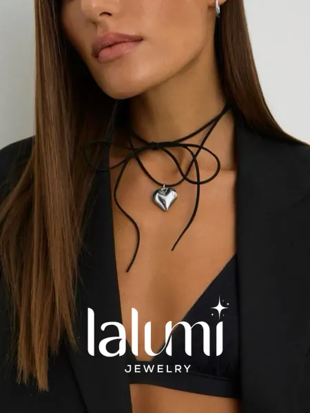 LALUMI jewelry Чокер сердце на шнурке