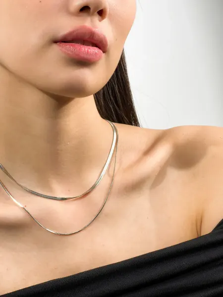 Lemniscate jewelry Двойная цепочка змеиная