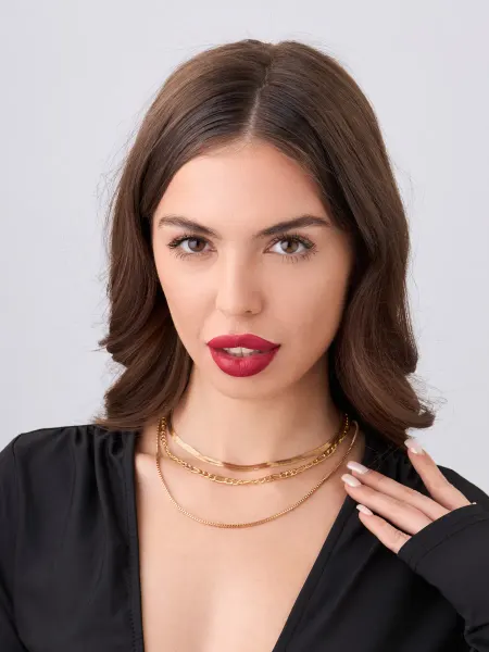 UNIJ JEWELRY Цепочка на шею многослойная золотистая