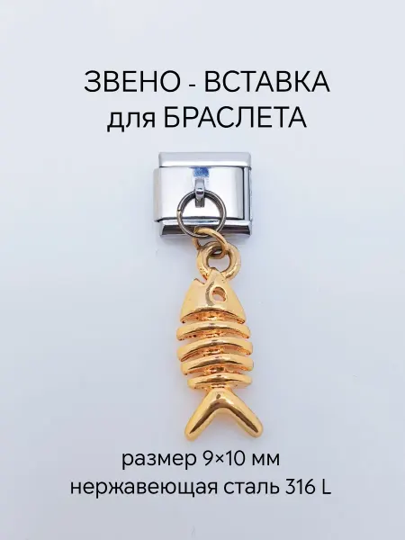 JewelryLove Шарм Звено Вставка для стального браслета девушке женщине