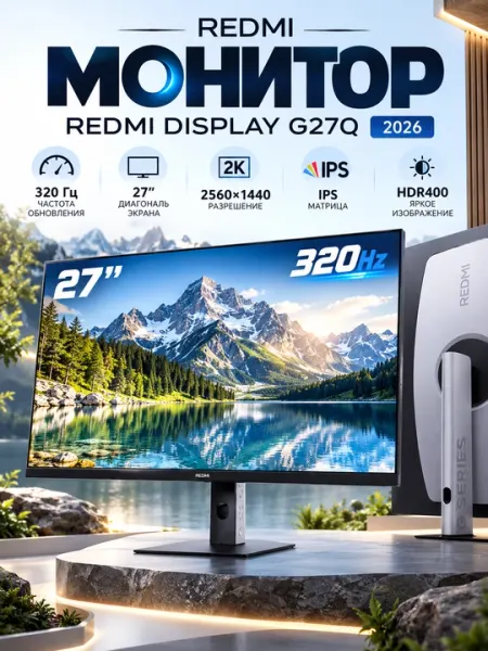 Redmi Display G27Q 27" Игровой монитор — 320 Гц, 2K QHD, Fast IPS, 1 мс, HDR400 - Игровые мониторы