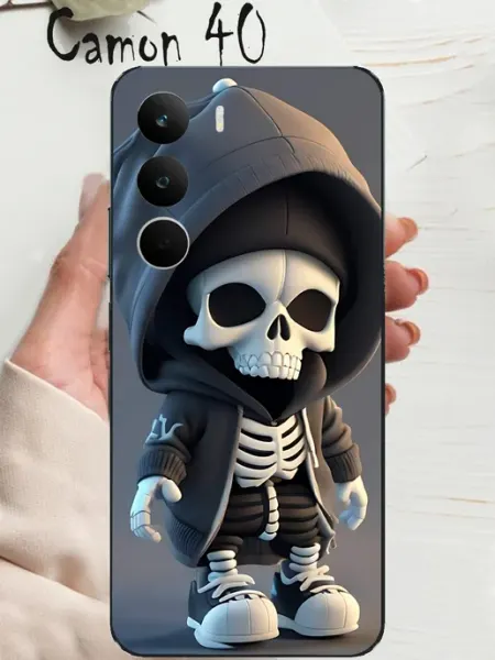 Чехол на tecno camon 40 рисунок скелет Анимемания