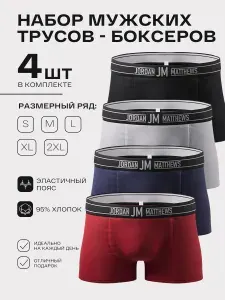 Трусы боксеры JORDAN MATTHEWS люкс, 4 шт