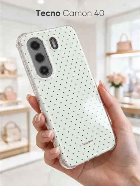 Защитный чехол на Tecno Camon 40 с принтом в горох URBAZZA