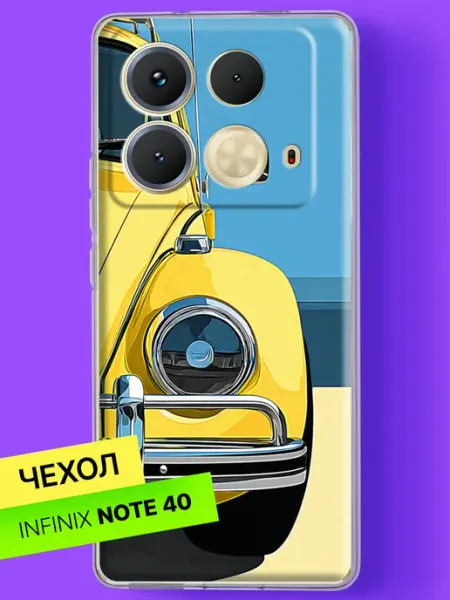 Чехол на Note 40 Ретро-автомобиль в поп-арте Infinix