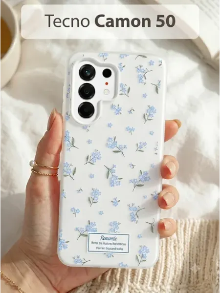 Нежный чехол с цветами на Tecno Camon 50 РИНОФОН