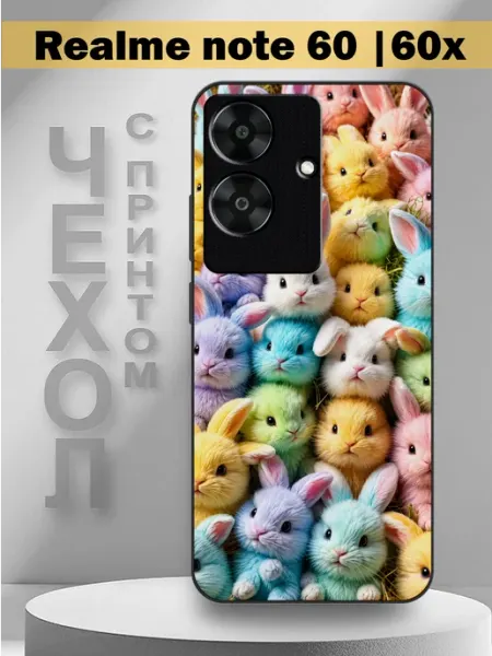 Чехол на Realme Note 60 60X с принтом кролики PandaCase