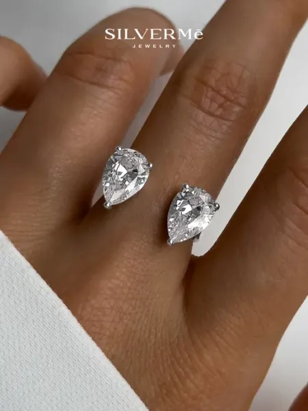 Кольцо серебро 925 с камнем SILVERME