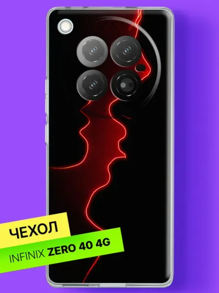 Чехол на Zero 40 с принтом Красная молния на чёрном Infinix