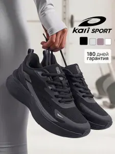 Кроссовки Kari SPORT женские черные для фитнеса дышащие летние