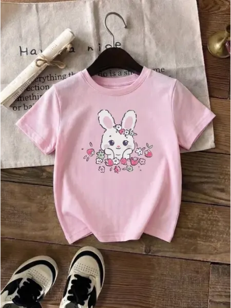 KariKids Футболка для девочки розовая с принтом