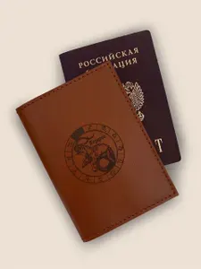 Чехол на паспорт с принтом КОЗЕРОГ из натуральной кожи KAZA