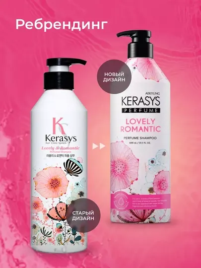 Шампунь - Кератин, для женщин, с душистым ароматом, Kerasys Lovely Romantic, 600 мл