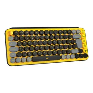 Logitech POP KEYS Brown switch Беспроводная механическая клавиатура, русская раскладка, черная, оранжевая