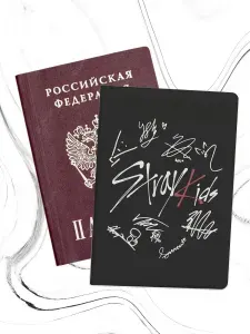 Обложка на паспорт,чехол для документов с принтом Stray Kids