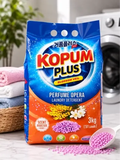 Стиральный порошок KOPUM PLUS 3 кг , с ароматом цветов и эффектом свежести