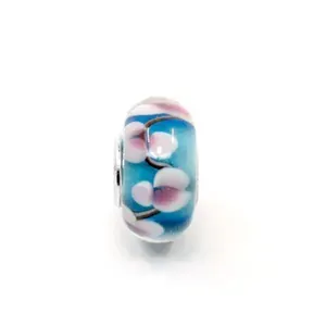 Подвеска-шарм из муранского стекла Lampwork голубой (1шт)