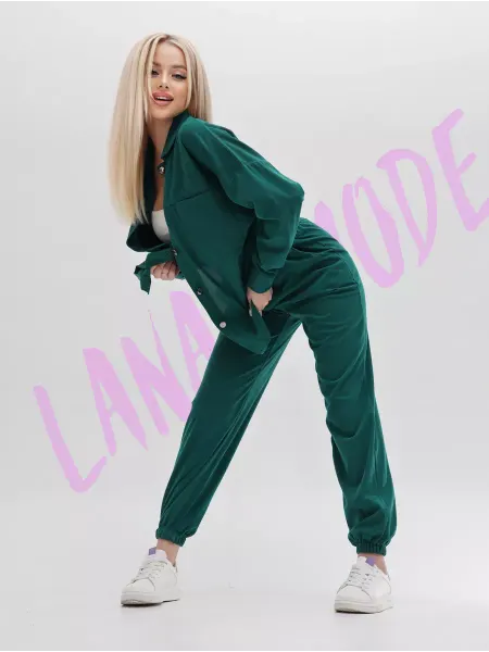 LANA MODE Костюм спортивный вельветовый двойка с рубашкой и брюками