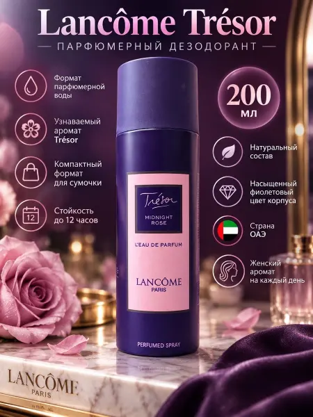 Дезодоранты Парфюмерный дезодорант Lancome Tresor Midnight Rose