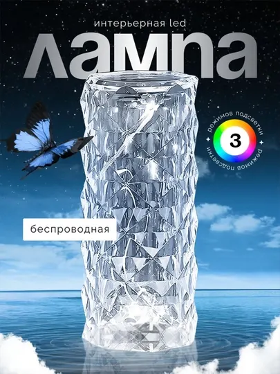 Ночник - светильник, кристаллический, светодиодный, LED