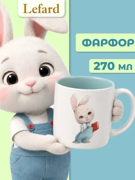 Lefard Кружка 270 мл для чая детская "Мой зайчик" фарфоровая