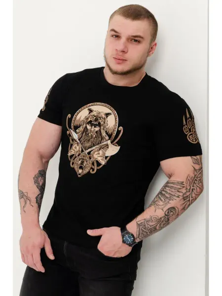 Legioner Wear Футболка черная с принтом славянская символика