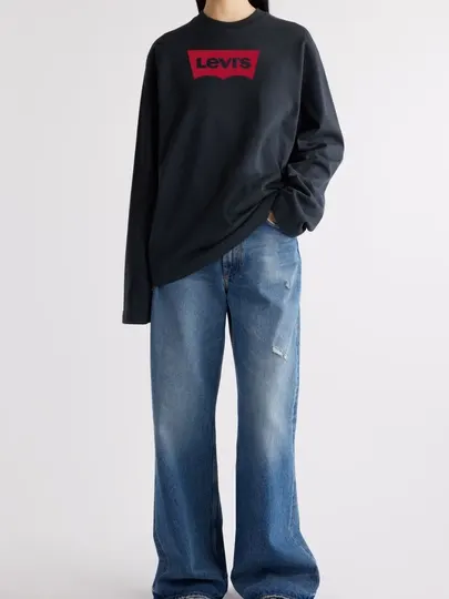 Женская толстовка оверсайз с длинными рукавами, Levis, популярный дизайн