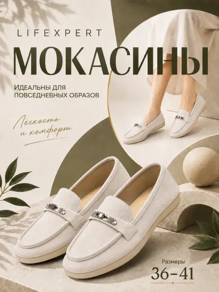 Lifexpert Мокасины лёгкие с мягкой посадкой дышащие классические