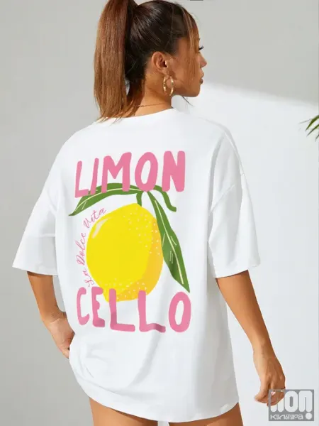 ПОП КУЛЬТУРА Футболка оверсайз с ярким принтом Limoncello