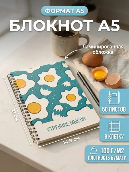 Listi Блокнот А5 в клетку на пружине