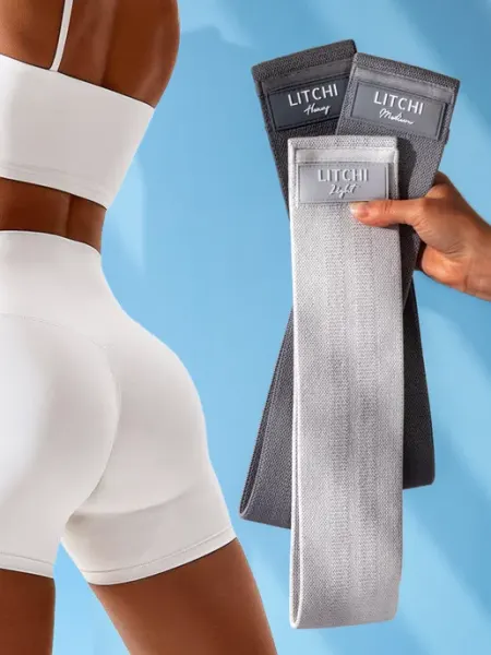 LITCHI sport Резинки для фитнеса тканевые набор 3 шт