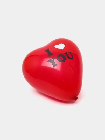 Шары в форме сердца, с надписью "I LOVE YOU" + золотая лента и клей