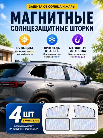 Mагнитные автомобильные шторки защита от солнца, жары и посторонних взглядов
