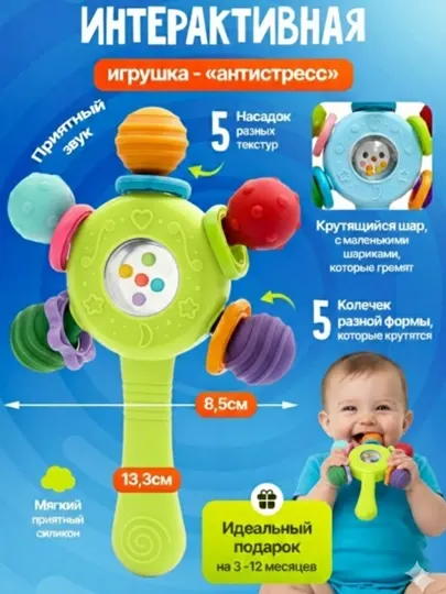 Детская погремушка-прорезыватель "Manhattan Rattle"грызунок