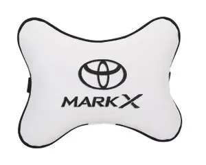 Подушка на подголовник автомобильная белая экокожа TOYOTA Mark X