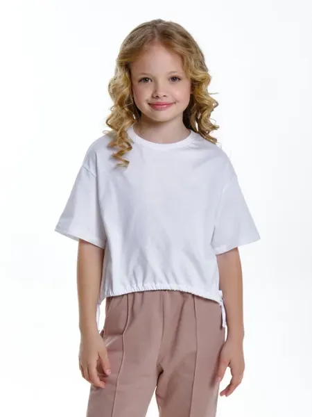 Mini Maxi Футболка белая летняя детям и подросткам укороченная