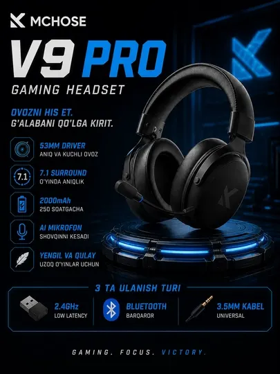MCHOSE V9 Pro — не просто игровая гарнитура, а настоящее оружие для победы в каждой катке