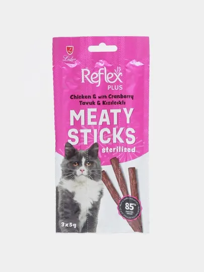 Reflex Plus Meaty Stick мясные палочки курица, индейка и клюква для стерилизованных кошек