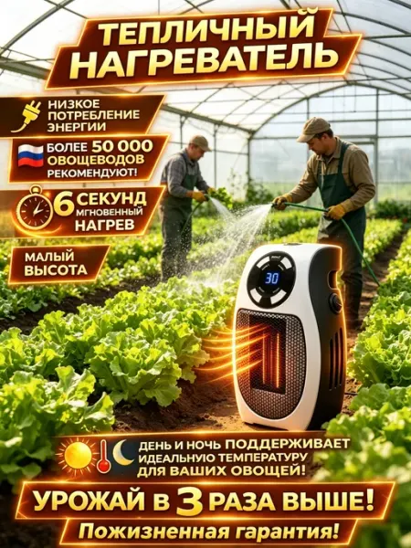 Маленький обогреватель для теплицы, стабильный нагрев