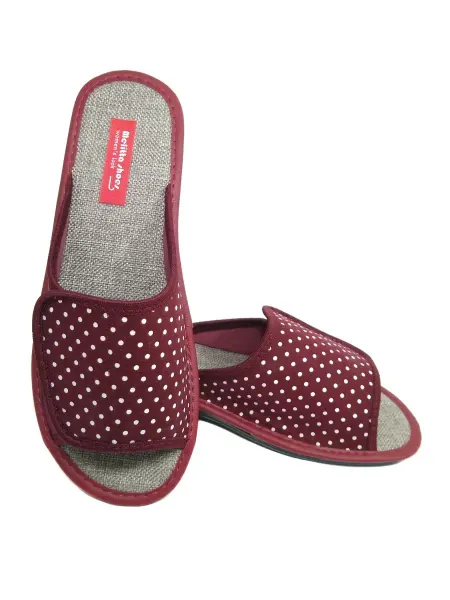 Melitta shoes Тапочки домашние с открытым носом мягкие на липучке