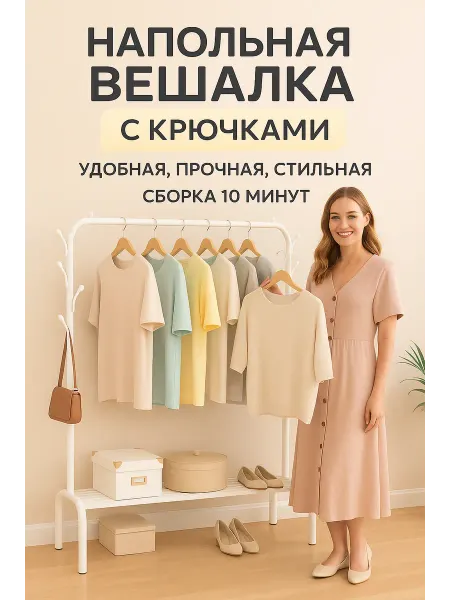 MirMag Вешалка напольная для одежды стойка металлическая