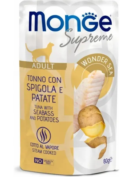 Monge Supreme кусочки в соусе тунец, сибас, картофель