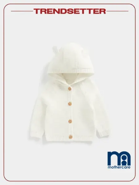Mothercare Кардиган для малышей новорожденных с капюшоном вязаный