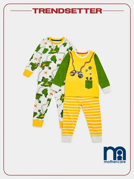 Mothercare Набор пижамы детские 2 шт кофта и брюки с принтом хлопок