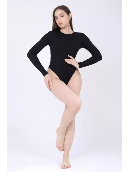 Mouvement Боди черное с длинным рукавом skims