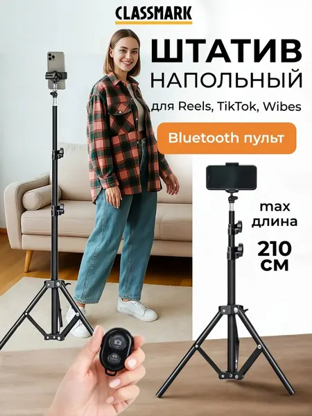 Q Монопод штатив для телефона напольный с пультом