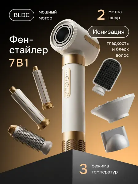 Nemro Профессиональный фен для волос стайлер с насадками