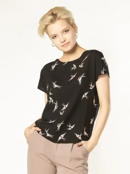 NIKA_&_COLLECTION Блузка летняя больших размеров с коротким рукавом